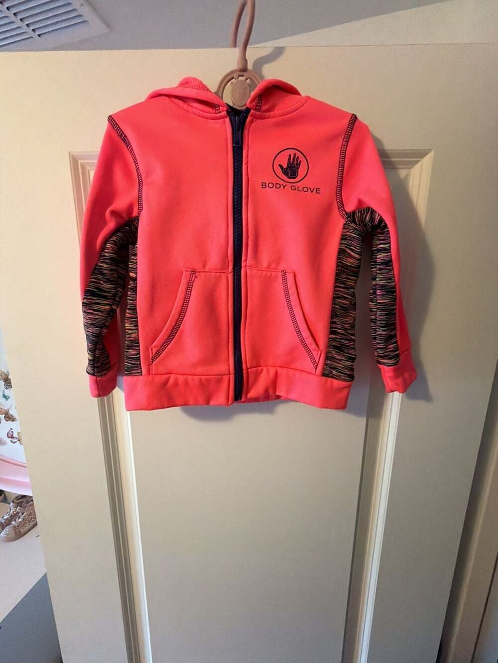 Body Glove Full Zip Neon Pink Fleece Hoodie Toddler Size 4T